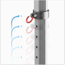 5 niveaux de réglage en hauteur